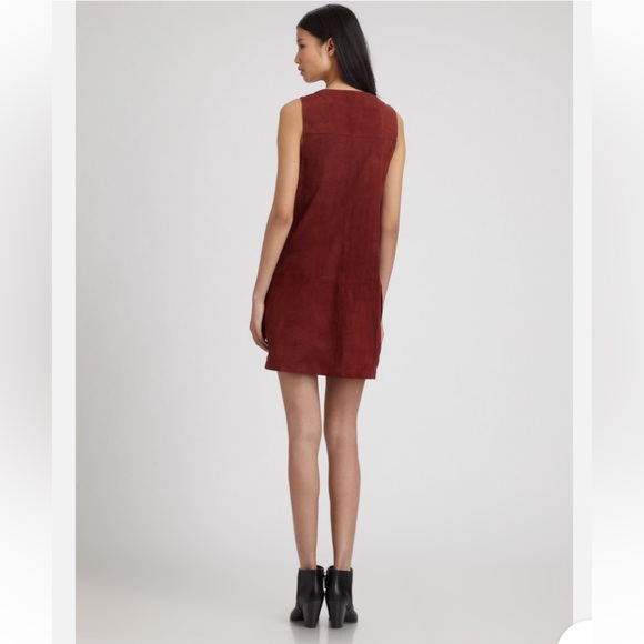 $695 ELIZABETH AND JAMES Stanton suede Leather Shift dress size 0 - Picture 9 of 15